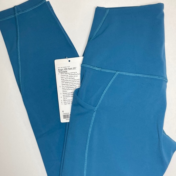 🎈Lululemon Align 25” (7/8) Pockets Capri Blue 6 - Picture 5 of 10
